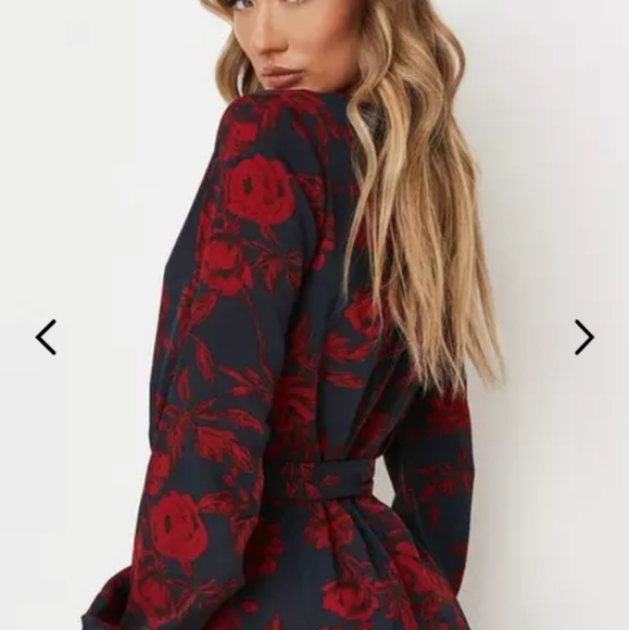 New Sexy Chic Floral Wrap Long Sleeve Mini Dress - Picture 8 of 13